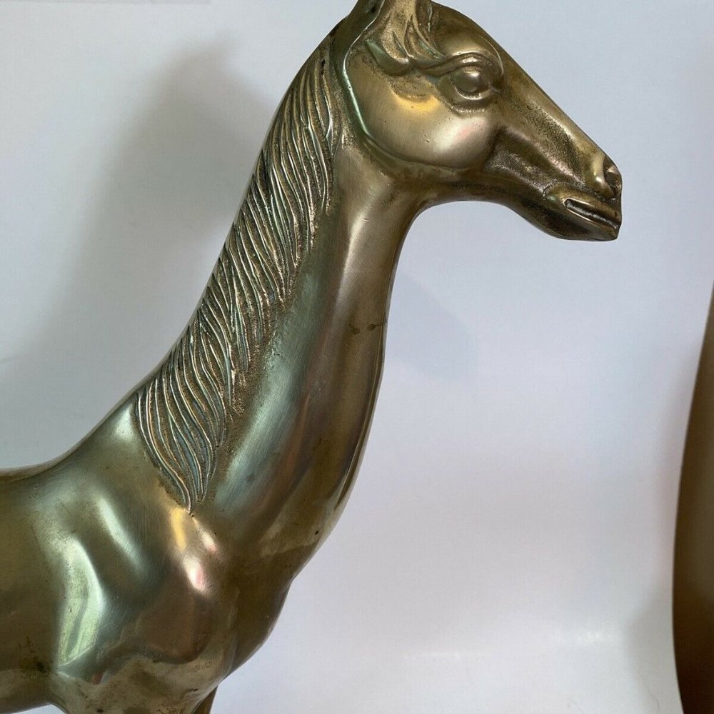 Vintage Large Brass Longneck(?) Horse 13.5 Inches - Picture 7 of 9